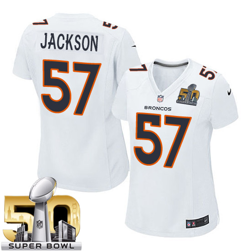 Women's Game Tom Jackson Super Bowl 50 Bound Nike Jersey White - #57 Event NFL Denver Broncos